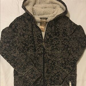 Black Paisley Patterned Hoodie